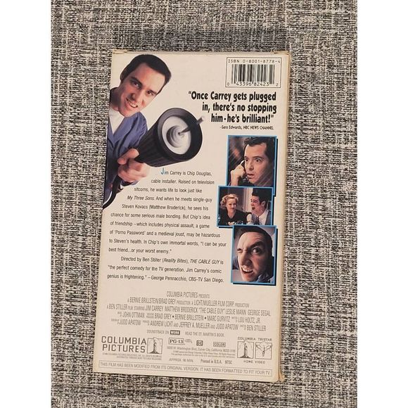 The Cable Guy VHS 1996 Jim Carey Haha Funny halrious Classic Badguy Movies 90s - Picture 2 of 3